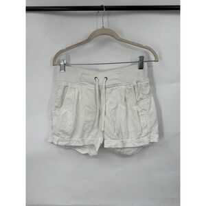 Athleta Linen White Shorts Women 0 Beach Minimalist Casual Summer Spring Classic